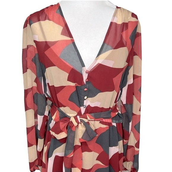 Banana Republic Blouson Sleeve Printed Dress - Picture 3 of 5